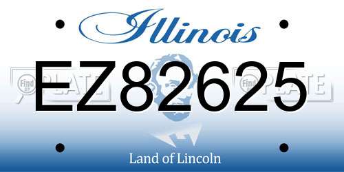 EZ82625 Illinois License Plate