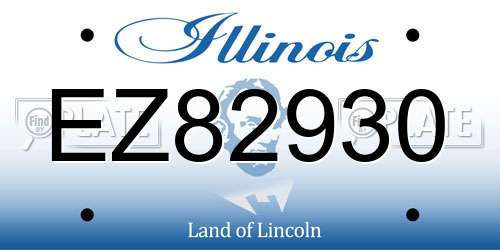 EZ82930 Illinois License Plate