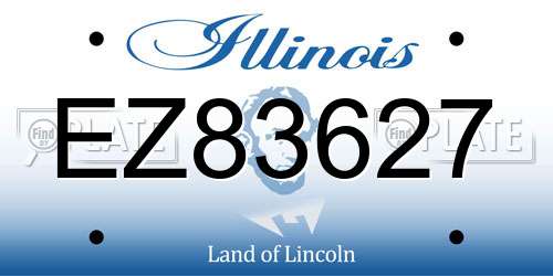 EZ83627 Illinois License Plate