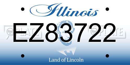 EZ83722 Illinois License Plate