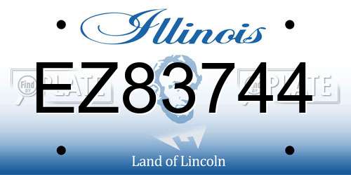 EZ83744 Illinois License Plate
