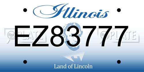 EZ83777 Illinois License Plate