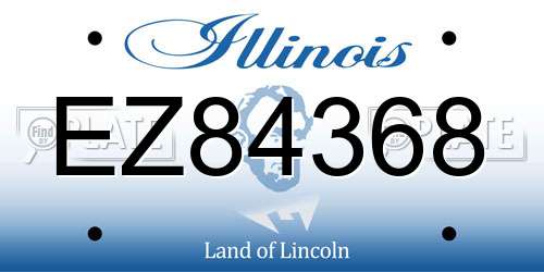 EZ84368 Illinois License Plate