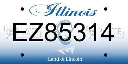 EZ85314 Illinois License Plate