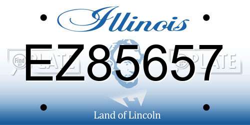 EZ85657 Illinois License Plate