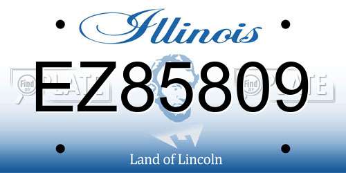 EZ85809 Illinois License Plate