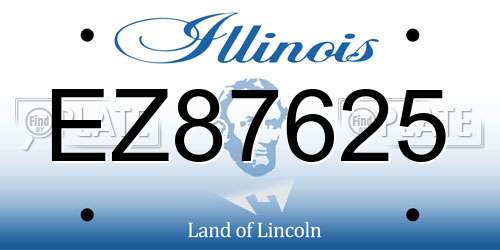 EZ87625 Illinois License Plate
