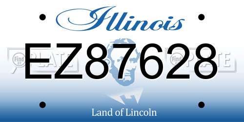 EZ87628 Illinois License Plate