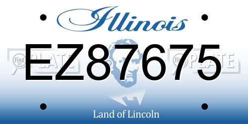 EZ87675 Illinois License Plate