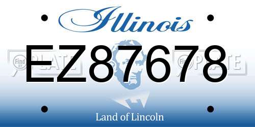 EZ87678 Illinois License Plate