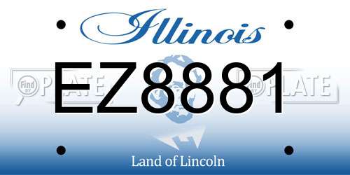 EZ8881 Illinois License Plate