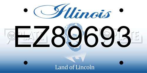 EZ89693 Illinois License Plate