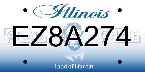 EZ8A274 Illinois License Plate