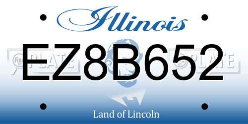 EZ8B652 Illinois License Plate