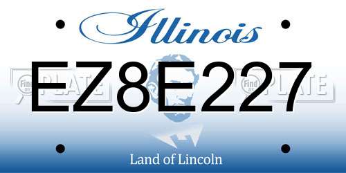 EZ8E227 Illinois License Plate