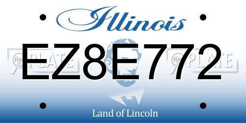 EZ8E772 Illinois License Plate
