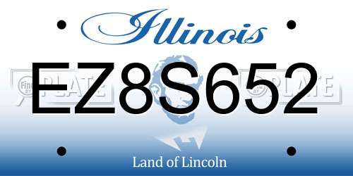 EZ8S652 Illinois License Plate