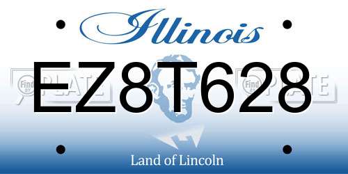 EZ8T628 Illinois License Plate