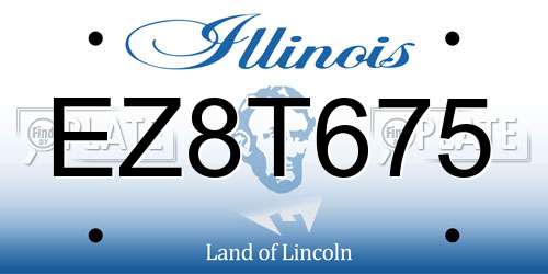 EZ8T675 Illinois License Plate