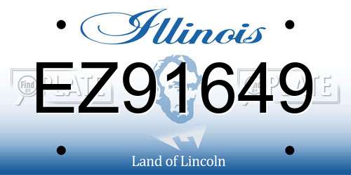 EZ91649 Illinois License Plate