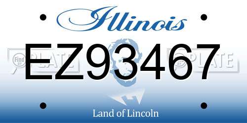 EZ93467 Illinois License Plate