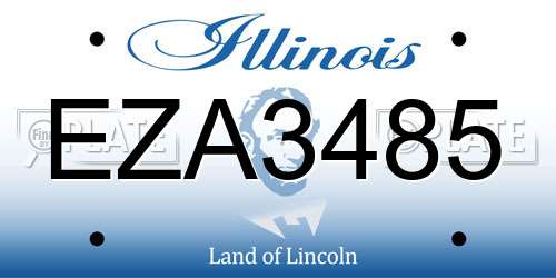 EZA3485 Illinois License Plate