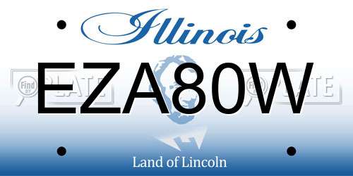 EZA80W Illinois License Plate