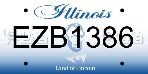 EZB1386 Illinois License Plate