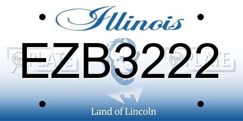EZB3222 Illinois License Plate