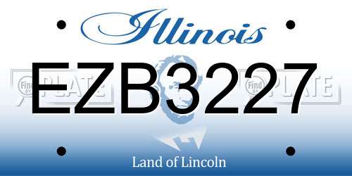 EZB3227 Illinois License Plate