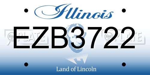 EZB3722 Illinois License Plate