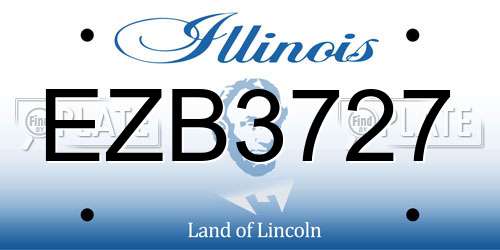EZB3727 Illinois License Plate