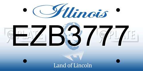 EZB3777 Illinois License Plate