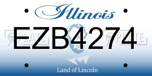 EZB4274 Illinois License Plate