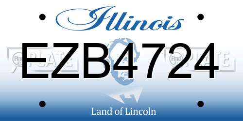 EZB4724 Illinois License Plate