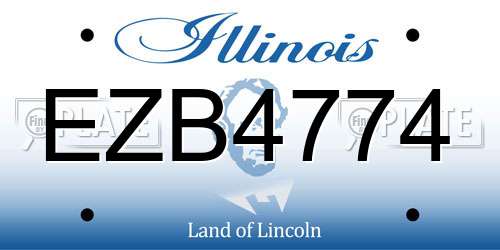 EZB4774 Illinois License Plate