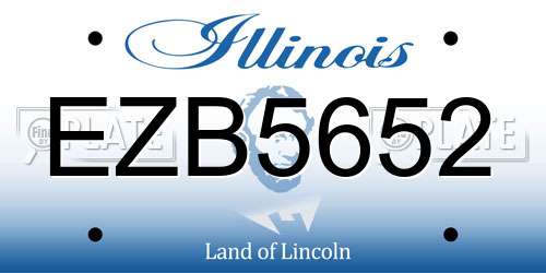 EZB5652 Illinois License Plate