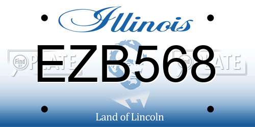 EZB568 Illinois License Plate