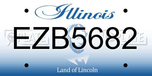 EZB5682 Illinois License Plate