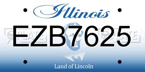 EZB7625 Illinois License Plate