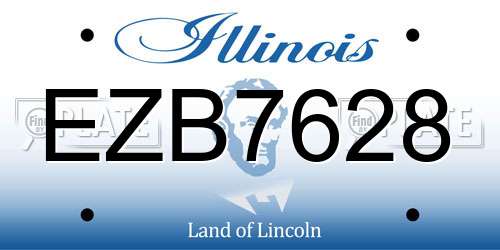 EZB7628 Illinois License Plate