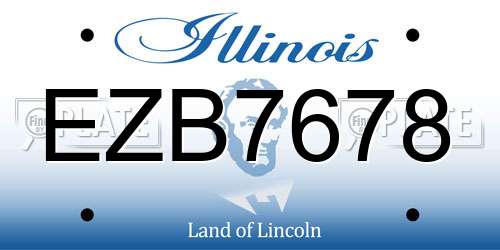 EZB7678 Illinois License Plate