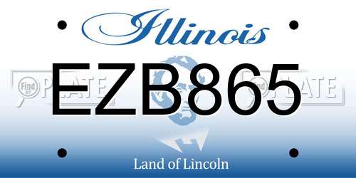 EZB865 Illinois License Plate