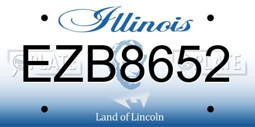 EZB8652 Illinois License Plate