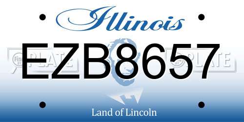 EZB8657 Illinois License Plate