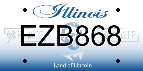 EZB868 Illinois License Plate