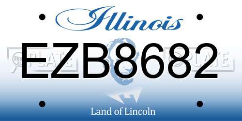 EZB8682 Illinois License Plate