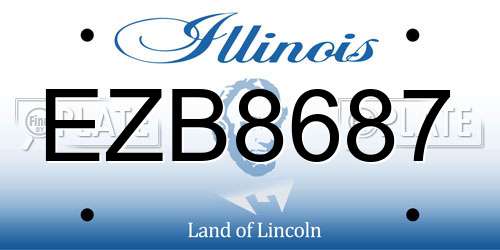 EZB8687 Illinois License Plate