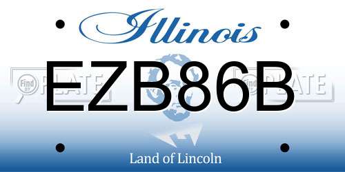 EZB86B Illinois License Plate