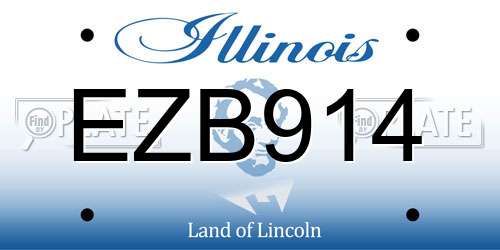 EZB914 Illinois License Plate